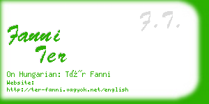fanni ter business card